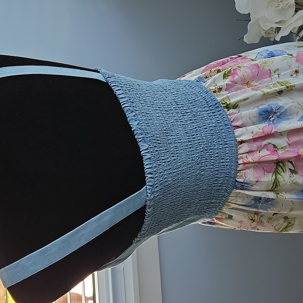 BAND OF THE FREE Floral Maxi Dress with Denim Bodice Size Medium - Picture 5 of 6